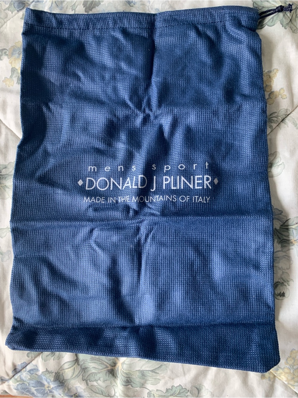 Donald J. Pliner Navy Blue Drawstring Storage Bag. Italy.  NEW